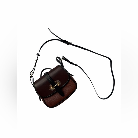Dooney & Bourke Handbags - Dooney and Bourke Verona Mini Cristina Crossbody Bag Purse Two Toned Saddle Bag